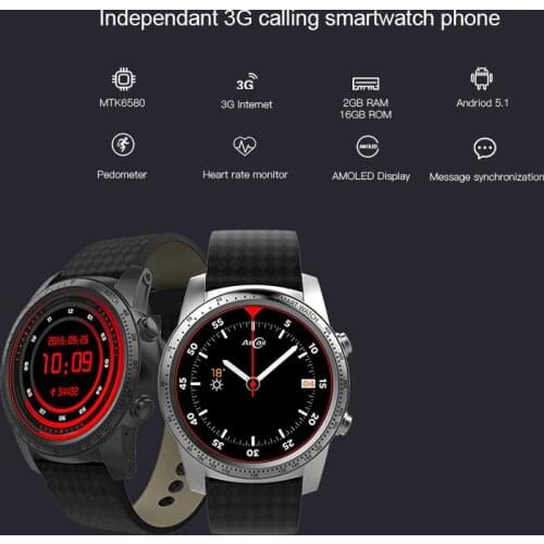 Best selling 1.39 inch Android 5.1 MTK6580 2G 3G Smart watch Phone 2GB RAM 16GB ROM Heart Rate Monitor Anti-lost smart watch men