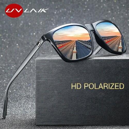 UVLAIK Fashion Polarized Sunglasses Men Retro Driving Sun Glasses Women Mirror Sunglass Man Driving Eyewear Mirror