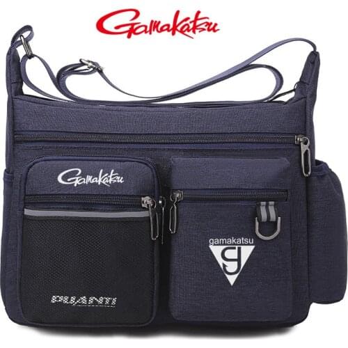 Gamakatsu 2021 Mens Cycling Hiking Shoulder Bag Messenger Bag Outdoor Fishing Mens Large Capacity Backpack Zipper Fishing Bag