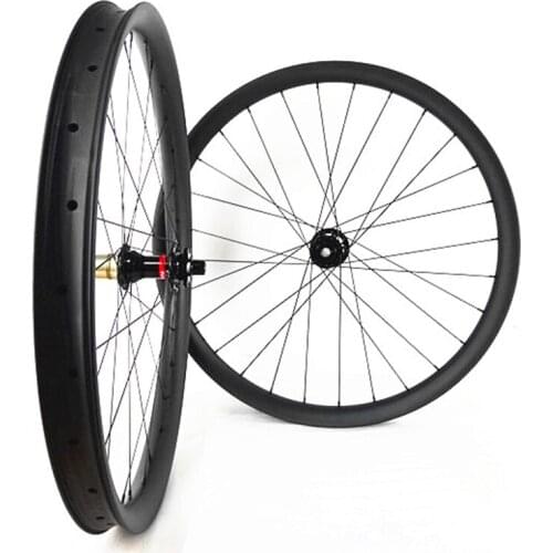 29er carbon Mountain bicycle wheels Asymmetry 40x25mm tubeless 100x15 142x12 thru axle carbon mtb wheels disc mtb wheels