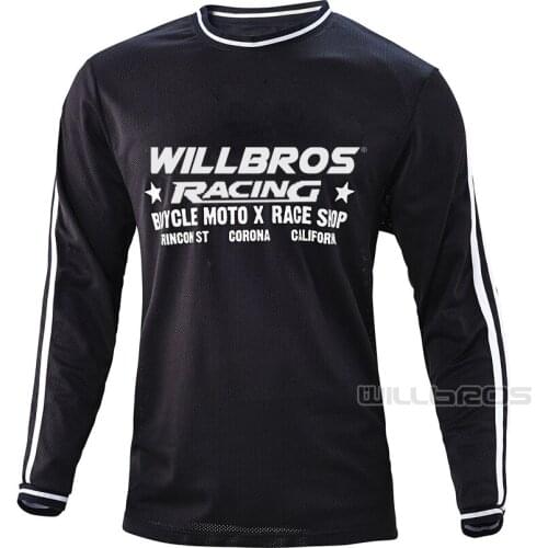 Willbros Super Retro Jersey Motocross Motorbike Downhill Bike Offroad Motorcycle Summer Long Sleeve Mens T-shirt