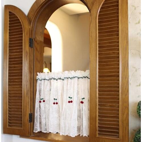 Curtain British flower gauze curtain cabinet door kitchen half curtain short curtain door curtain lace gauze curtain