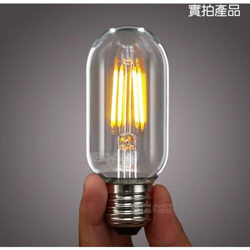 10PCS 4W Long Lasting Industrial Vintage T45 Edison LED Bulb E27 360 Degree Warm White