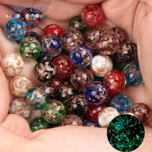 Sands Powder Foil Inside Diy Handmade Lampwork Loose Round Beads Glazed Square Crystal Spacer For Jewelry Making Components