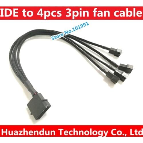 23CM 3P to 4 Pins Male IDE PC Fan Power Cable Adapter Connector