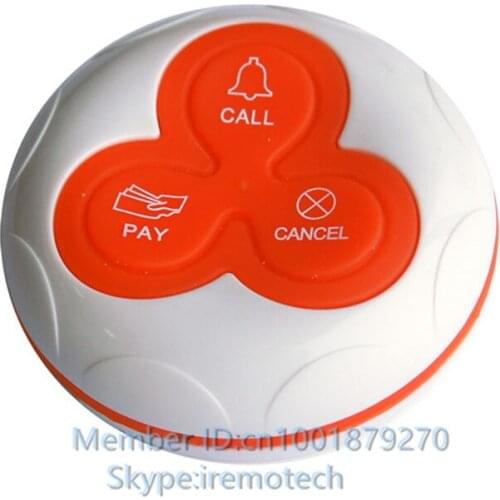 3-button waterproof wireless calling button ,wireless transmitter button , waiter call, restaurant waiter call