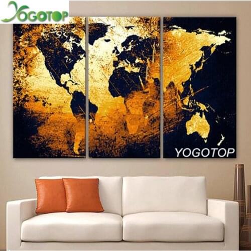 3pcs 5D Diamond Painting sale,Stitch Cross,Full,diy,Diamond Embroidery,world map,3D Mosaic,pattern,Office decor 3 Panels ML847