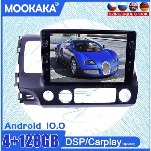 4+128G Android10 For Honda Civic 2006-2012 Car GPS Navigation Auto Tape Radio Stereo Video Multimedia Player Carplay HeadUnit