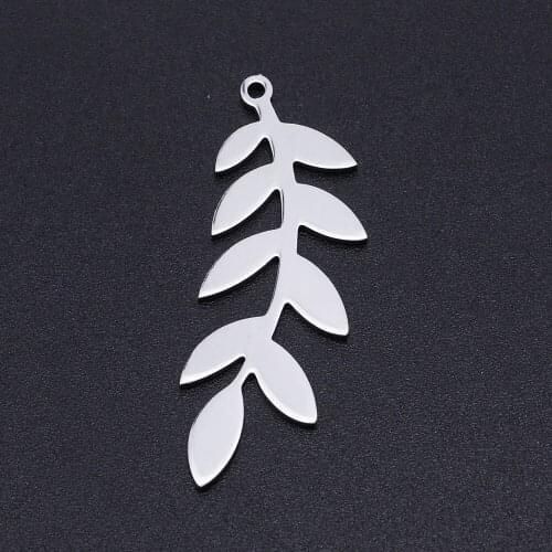5pcs/lot 100% Stainless Steel Olive Leaf Charms Pendants Wholesale Jewelry Making Charms Bracelets Pendants Never Tarnish
