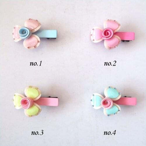 50 BLESSING Good Girl 2.25" Acrylic Hair Bow Clip Flower Women Accessories