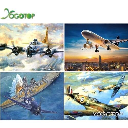 5d Diy Diamond Painting Cartoon Aircraft plane Diamond Embroidery Full Drill Square Home Decoration Mosaic Handwork YY1897