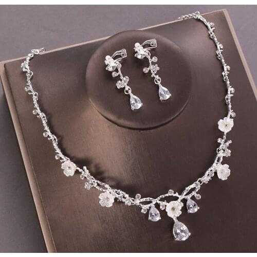 CC Women Jewelry Sets Necklace Drop Earring Wedding Accessories Engagement Bijoux 100% Handmade Jewellery Trendy Choker