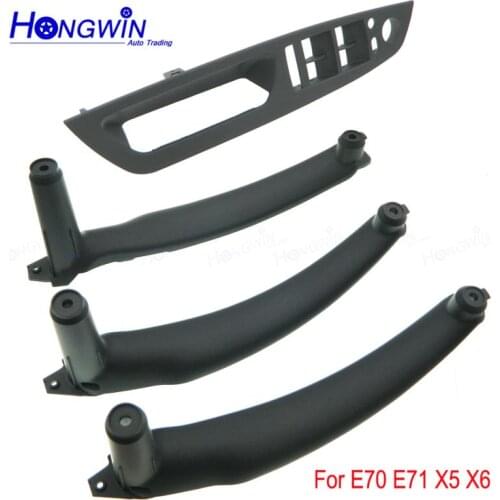 Beige Black Car left/Right Interior Door Armrest Handle Inner Panel Pull Trim Cover For BBMW E70 E71 X5 X6 2007-2014