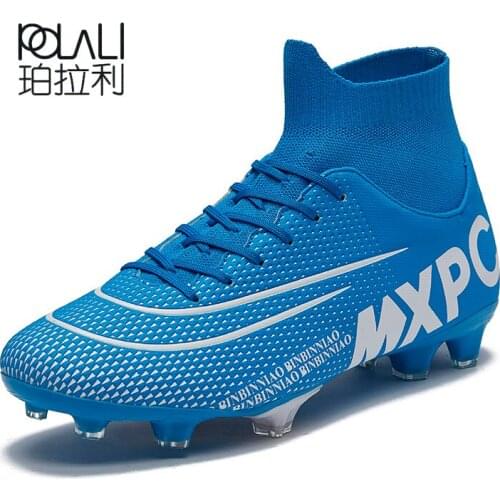 POLALI Soccer Shoes High Ankle Superfly Football Boots Long Spikes FG Men Adults Kids Original Outdoor Athletic Cleats Wholesale