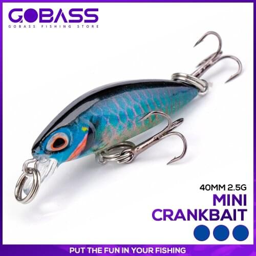 GOBASS 40mm 2.5g Mini Crankbait Fishing Lures For Pike Minnow Wobbler Bait Artificial Floating Lure Fishing Accessories New 2020