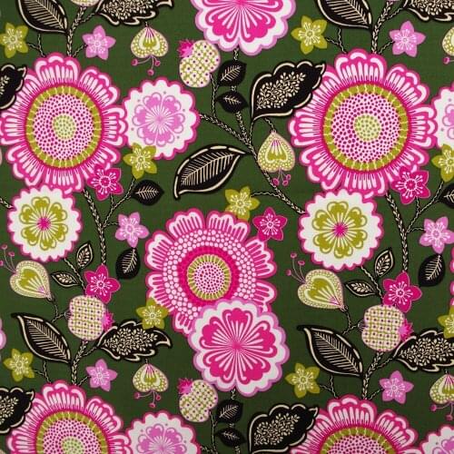 1 yard Cotton Woven Fabric for sewing pathwork, dress, cloth, bedding, hadmaking, Big flower and leaf (width=140cm)