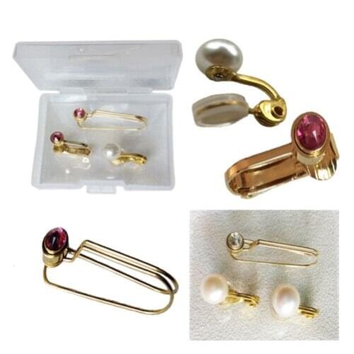 Crystal ear acupuncture body points massage ear clip Auricular point pressure ear massage ring 3pcs per set