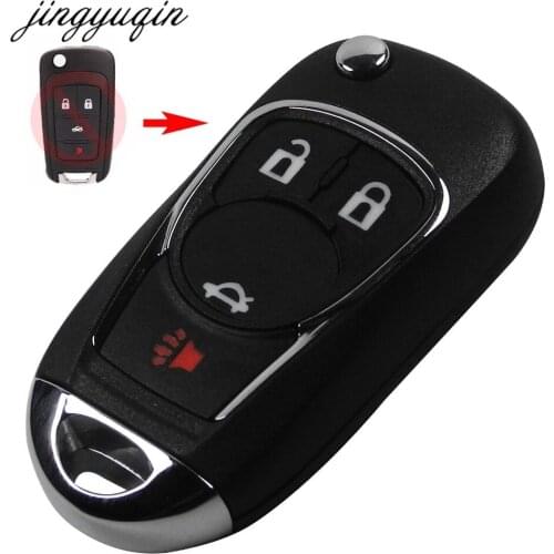 Jingyuqin 40X 2/3/4/5B Modified for Chevrolet Chevy Equinox Camaro Volt Spark Malibu Cruze Sonic Flip Key Fob Shell Case