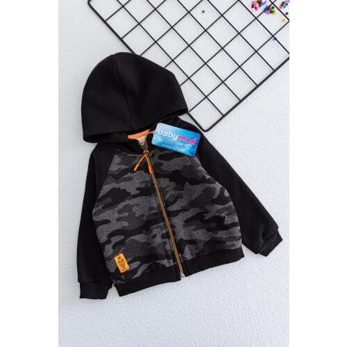 Camouflage Pattern Hooded Boys Cardigan