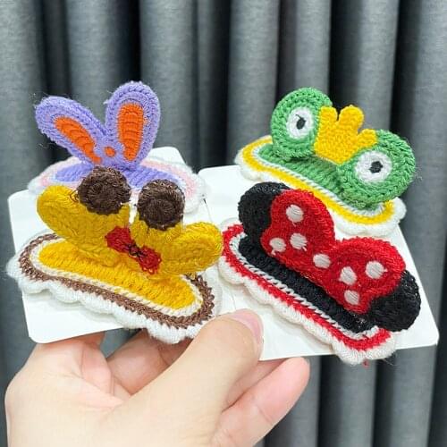 Korean Colorful Winter New Sweet Wool BB Clip Set Triangle Rectangle Hairpin for Young Girl Women Wholesale Fashion Accessories