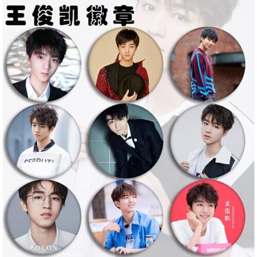 Wang Junkai HD Pattern Pogo Pin Badges Fashion Brooch Pendant Small Fresh Meat Fan Star-chase Trendy Boutique Star Surroundings