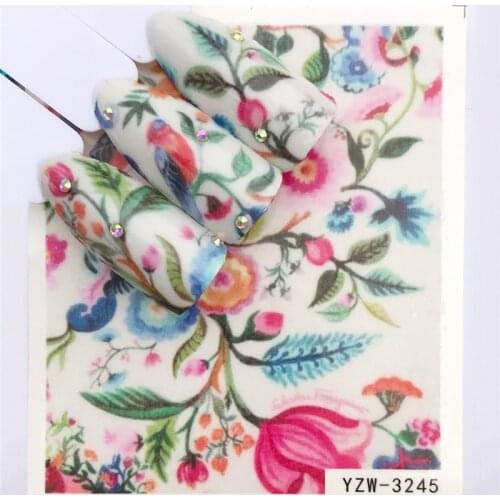 Nail Sticker Water Decals Watercolor Flowers Nail Art Decorations For Manicure Accessories Watermark Designs Stickers