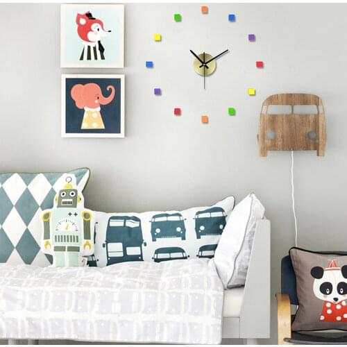 Wall Clock Colorful EVA DIY Wall Mounted Clock For Home Office Living Room Decoration Premium Quartz Movement