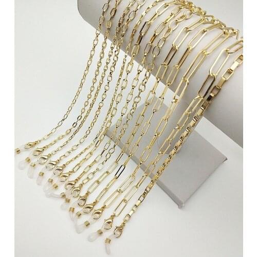 2021 New 70cm Trendy Sunglasses Gold Link Chains Gothic for Women Men Mask Glasses Bead Chain Eyeglass Eyewear Lanyard Wholesale