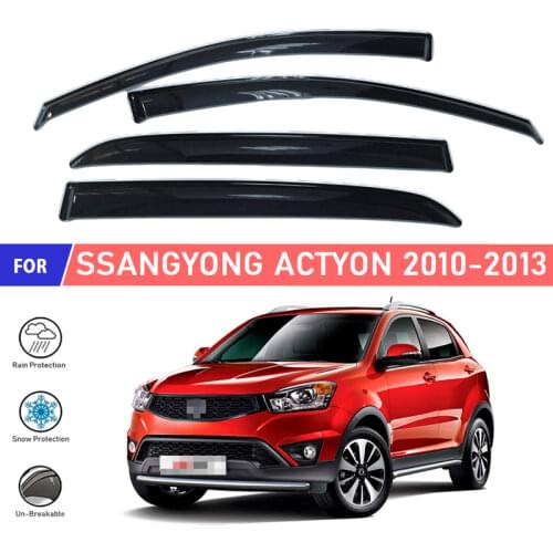 Window deflectors for Ssang Yong Actyon 2010- car window deflector wind guard vent sun rain visor cover car styling