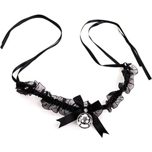Women Sex Slave Cat Dog Rabbit Collar with Bell Bow Tie