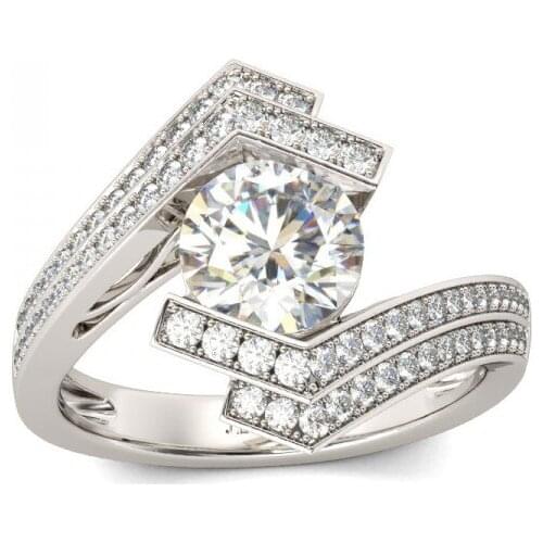 Clear White stone Ring set for Woman wedding engagement Jewelry