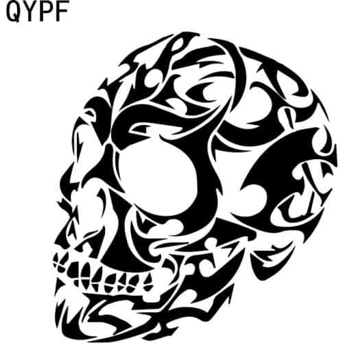 QYPF 12.8*14 Coolest Halloween Horror Ghost Face Skull Decor Car Sticker Silhouette Bumper Window Vinyl C16-2351