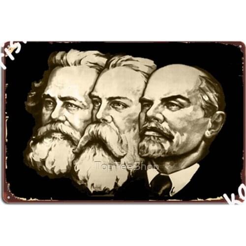 Soviet Union Marx Engels Lenin Russian Ussr Retro Cccp Metal Signs Cinema Garage Home Printing Painting Décor Tin sign Posters