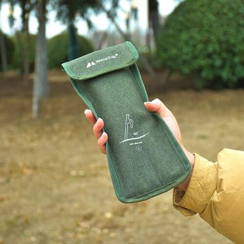 Outdoor Camping Tent Pegs Bag Oxford Cloth Hammer Wind Rope Tent Ground Nail Storage Pouch Travelling Hiking