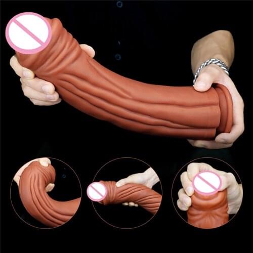 Super soft and realistic double layer horse diaosi penile dildo Sexy giant dildo Female masturbation device Double layer silicon