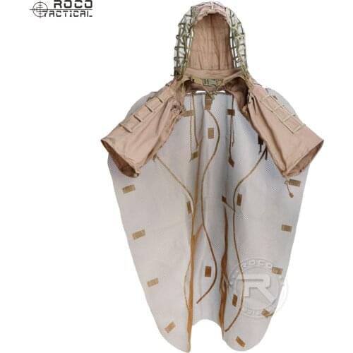 Tactical Sniper Ghillie Hood with Back Ghillie Cape Hunting Military Ghillie Viper Hood for Airsoft Paintball Wargame