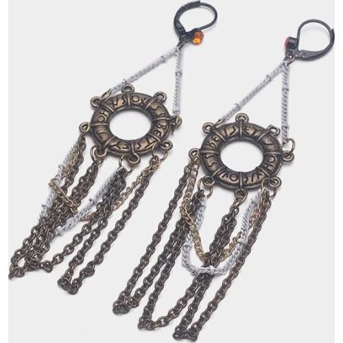 M18-Amorita boutique Vintage rings with tassel drop earrings