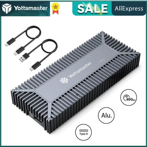 Yottamaster USB4.0 M.2 NVMe Enclosure 40Gbps Compatible with Type C Thunderbolt 3/4, Up to 2700MB/s- for 2280 NVMe SSD - [SO3]