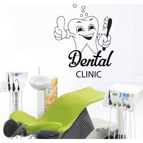Funny Cute Teeth Stomatology Decal Dental Clinic Wall Decoration Dentist Smile Window Glass Deco Teeth Clinic Murals L693