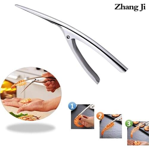 Zhangji 304 PremiumStainless Steel Shrimp Peeler Prawn Deveiner Tool Fishing Knife Cleaner Kitchen Seafood Tool