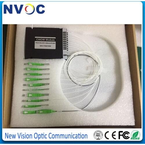 1*8 ABS Box Type 8Ch Fiber Optic MUX or DeMux CWDM Multiplexer Module,1270-1430nm with 0.9mm,1M,SC/APC Connector,No updated Port