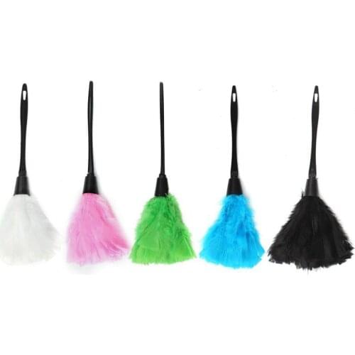 1PCS Soft Turkey Feather Duster Car Duster Brush Handle For Clean Dust Fan Furniture Cleaner Household Cleaning Tools