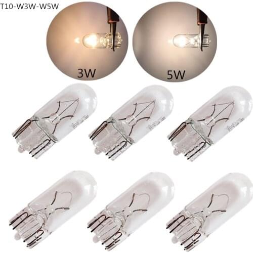 10 pcs T10 W3W W5WColor blanco194 501 bombilla halógena lado cuñas coche fuente de luz lámpara de instrumento