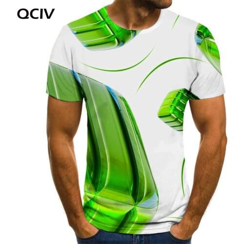 QCIV Brand Geometry T-shirt Men Pattern Tshirts Casual Painting Anime Clothes Creativity T-shirts 3d Short Sleeve summer Cool