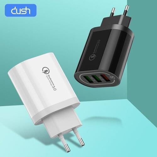 DUSH Quick Phone usb Charger EU US 3.0 Fast charger USB portable Charging Mobile Phone Charger 3 USB For iPhone Samsung Huawei