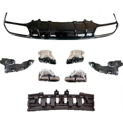 C63S Rear Bumper Diffuser Lip with Exhaust Tips For Mercedes-Benz C-Coupe Sport W205 C200 C250 C300 2015-2020