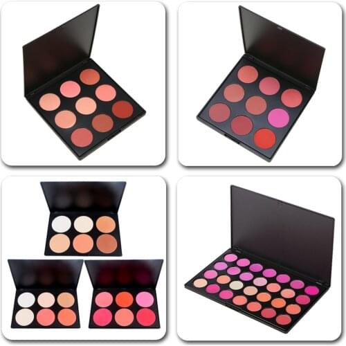 Private Label Beauty Blush Multi Styles Makeup Palette Face Cheek Contour Powder Foundation Blusher Cosmetic Set Wholesale