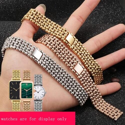 CICIDD Stainless Steel Watchband 12 14 16 18 20 Silver Golden Rose Gold Bracelet For CK A-rmani Ladys Watch Chain