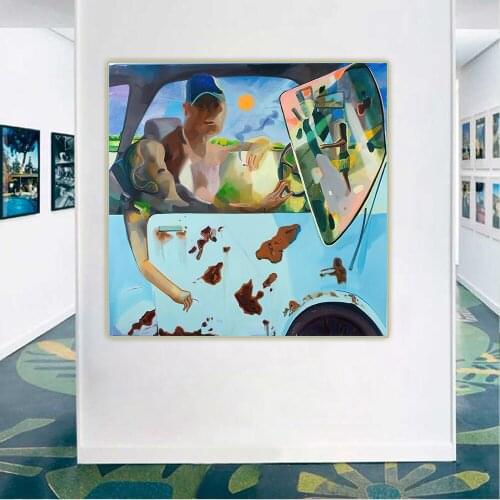 Citon Dana Schutz《How We Would Drive》Canvas Oil Painting Artwork Poster Picture Wall Hanging Decor Home Living Room Decoration