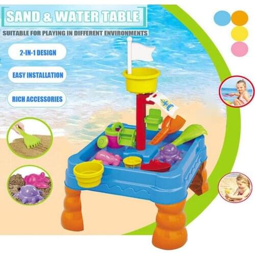 Kids Sand Pit Set Beach Sandpit Table Water Outdoor Garden Play Spade Tool Toy Outdoor Toys Summer Waterside Bath Toys